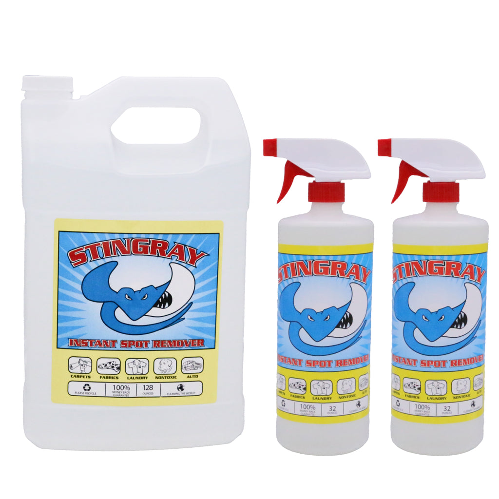STINGRAY SPOT REMOVER Combo Kit  | Advanced, Eco-Friendly Multi Surface Stain Removal | Includes: 32 Fl. oz. 2-Pack and 1-Gallon
